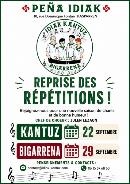 Pena Idiak : reprise des répétitions